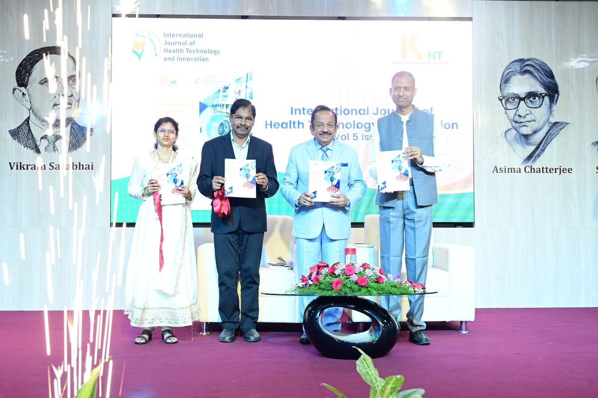 Dignitaries releasing the International Journal of Health Technology and Innovation, Volume 5